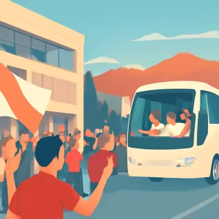 Gran convocatoria de hinchas para recibir al plantel de River en San Martín de los Andes