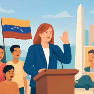 Bullrich asistió a acto en el Obelisco con venezolanos y pidió la liberación del gendarme Nahuel Gallo