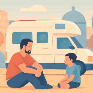 Cristian Solera, de Pocito a Australia, viaja por el mundo con su hijo en una furgoneta