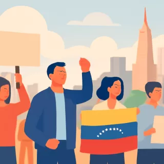 Protestas en San Francisco por medidas de Donald Trump en Venezuela