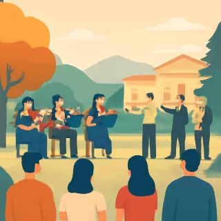 Concierto de formaciones musicales de la Fundación BPN en los jardines del Messidor en Villa La Angostura