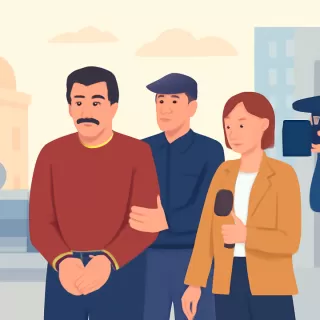 Primera imagen de Nicolás Maduro esposado tras su captura en Venezuela