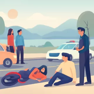 Operativo de emergencia por accidente de moto en avenida Bustillo, Bariloche