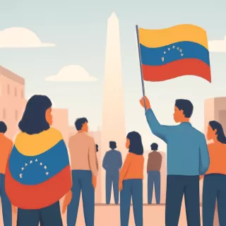 Venezolanos en Argentina se reúnen en el Obelisco tras detención de Nicolás Maduro