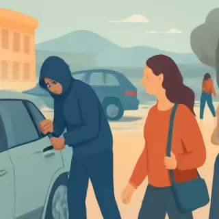 Robos en vehículos en el estacionamiento de la Marina de Manzano