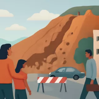 Desmoronamiento en el Cerro San Bernardo provoca cierre del acceso vehicular