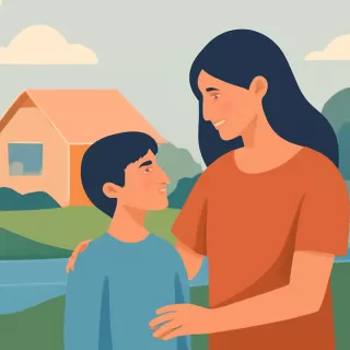 Calu Rivero cría a su hijo mayor en un refugio ecológico