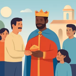 Intendente de Dolores se disfrazó de Baltazar en celebración previa al Día de Reyes