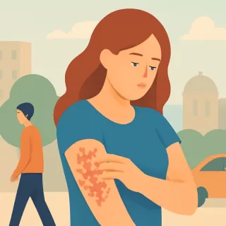 Miriam Lanzoni reveló que padeció psoriasis y mostró imágenes de su cuerpo