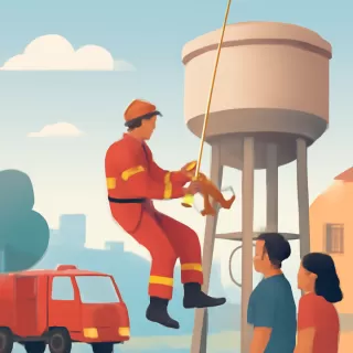 Bomberos Voluntarios rescatan a un gatito atrapado en un tanque de agua en Arroyito