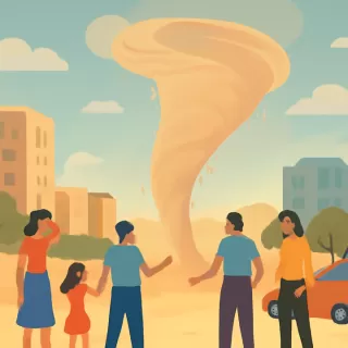 Remolino de polvo afecta San José de Mayo en medio de ola de calor en Uruguay