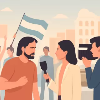 Juan Grabois protagonizó un incidente con periodistas en una protesta y recibió críticas de Javier Milei