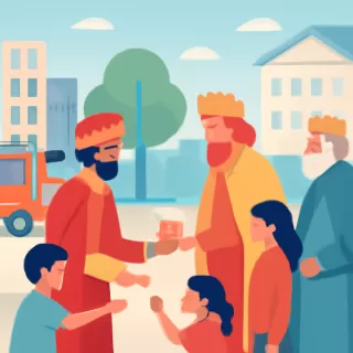 Los Reyes Magos repartieron golosinas en Laprida