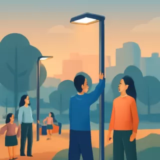 Instalan 20 columnas LED en el parque Le Parc de Palmira