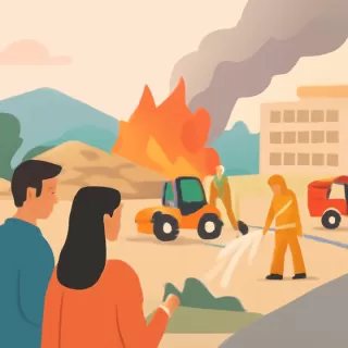 Operativo municipal para controlar incendio en el Vertedero Municipal de Bariloche