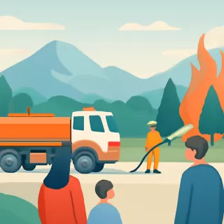 Vialidad Nacional refuerza el combate contra incendios con camiones cisterna en la comarca andina de Chubut