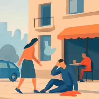 Vidrio cayó desde un balcón en Palermo y lesionó a un peatón en la vereda de un bar