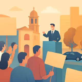 Protesta de estatales en Córdoba por la ley previsional coincide con visita de Javier Milei a Jesús María