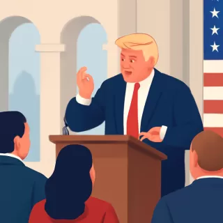 Donald Trump causa controversia con gestos durante discurso ante legisladores republicanos