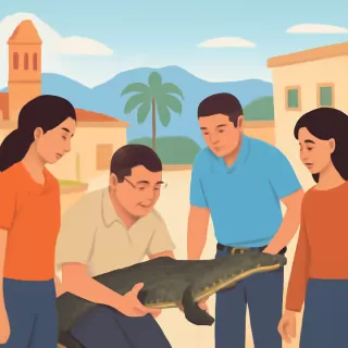 Capturan un yacaré juvenil en Tres Palmeras tras viralización de video en el río Arias