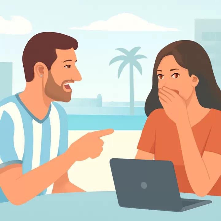 Lucas Alario se burla de Zaira Nara durante un stream desde Punta del Este