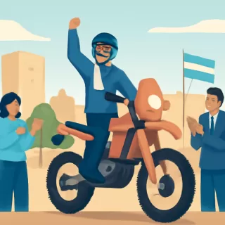 Luciano Benavides consiguió su primera victoria en motos en el Rally Dakar 2026