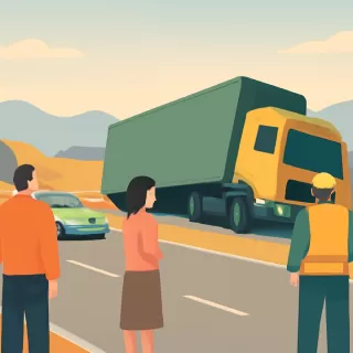 Camión brasileño pierde el control y queda varado en la Ruta Nacional 7, generando demoras