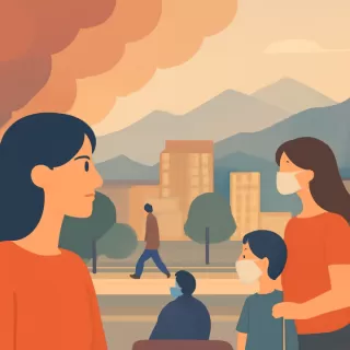 El humo de los incendios en Chubut cubre Bariloche y se espera que se intensifique