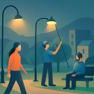 Municipio de Villa La Angostura avanza en plan de iluminación para plazas San Martín y Los Pioneros