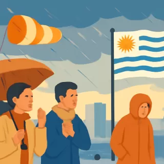 Alerta amarilla por vientos y lluvias intensas en Uruguay hasta el mediodía