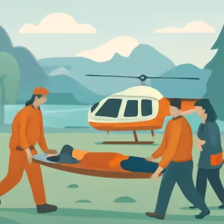 Evacuación de dos personas accidentadas en el Parque Nacional Nahuel Huapi