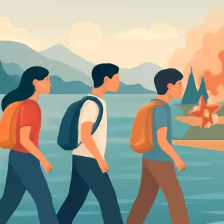 Tres adolescentes cruzaron el lago Epuyén para asistir a brigadistas en incendios