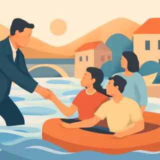 Ministro de San Luis rescata a turistas atrapadas por crecida en arroyo de Los Molles