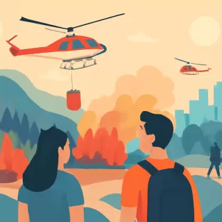 Helicópteros de La Plata combaten incendios en la Patagonia en enero de 2026