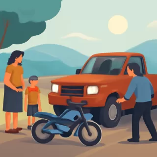 Accidente vial en Loma del Medio: una camioneta embistió a una moto en El Bolsón