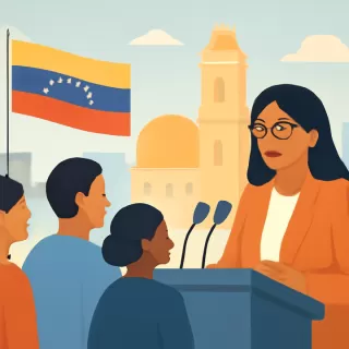 Delcy Rodríguez se comprometió a lograr el retorno de Nicolás Maduro y su esposa