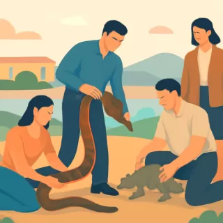 Rescatan una boa curiyú de tres metros y un tatú mulita en Misiones durante operativos de protección de fauna