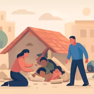 Techo de una casa se derrumbó en Villa El Libertador y tres personas quedaron atrapadas