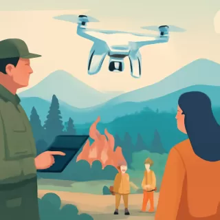 Drones monitorean el despliegue del personal en el incendio del Parque Nacional Los Alerces