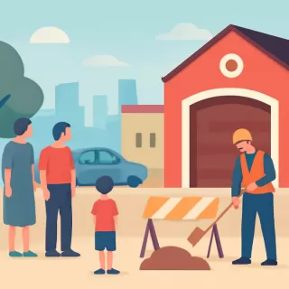 Corte en la calle Maipú frente al cuartel de Bomberos Voluntarios en Gualeguaychú