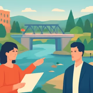 Municipio de Villa La Angostura advierte sobre el peligro de arrojarse al río Correntoso desde el puente en construcción