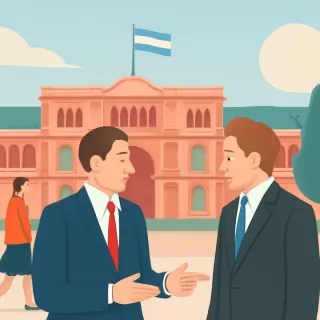 Reunión entre el embajador de Estados Unidos Peter Lamelas y Santiago Caputo en la Casa Rosada