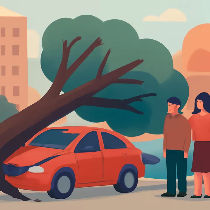 Árbol de gran porte cayó y aplastó dos autos en barrio Bancario, Salta