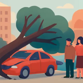 Árbol de gran porte cayó y aplastó dos autos en barrio Bancario, Salta