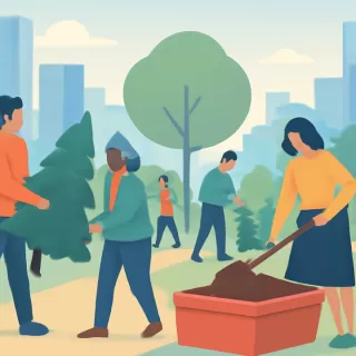 Mulchfest en Nueva York: reciclaje de árboles de Navidad para crear mantillo orgánico