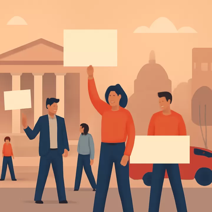 Gremios estatales realizan protesta en acceso sur a Jesús María contra ley jubilatoria