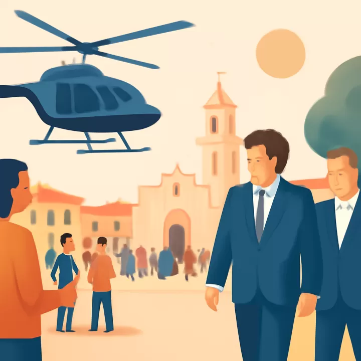Javier Milei llega en helicóptero a Jesús María para participar del festival