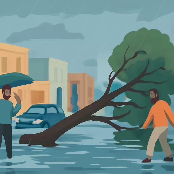 Tormenta en La Plata provoca árboles caídos y calles anegadas