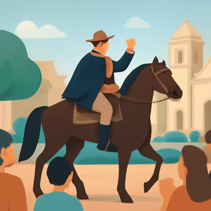 Óscar “el Chaqueño” Palavecino abrió el festival de Jesús María con una entrada a caballo