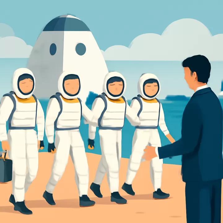 Cuatro astronautas de la misión Crew 11 amerizan en el Pacífico y regresan a la Tierra